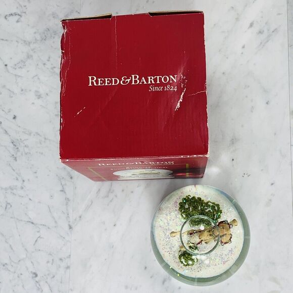 Reed & Barton 2009 Reindeer Snow Globe Musical 6.5" Silverplate Jingle Bells EUC - Picture 6 of 6